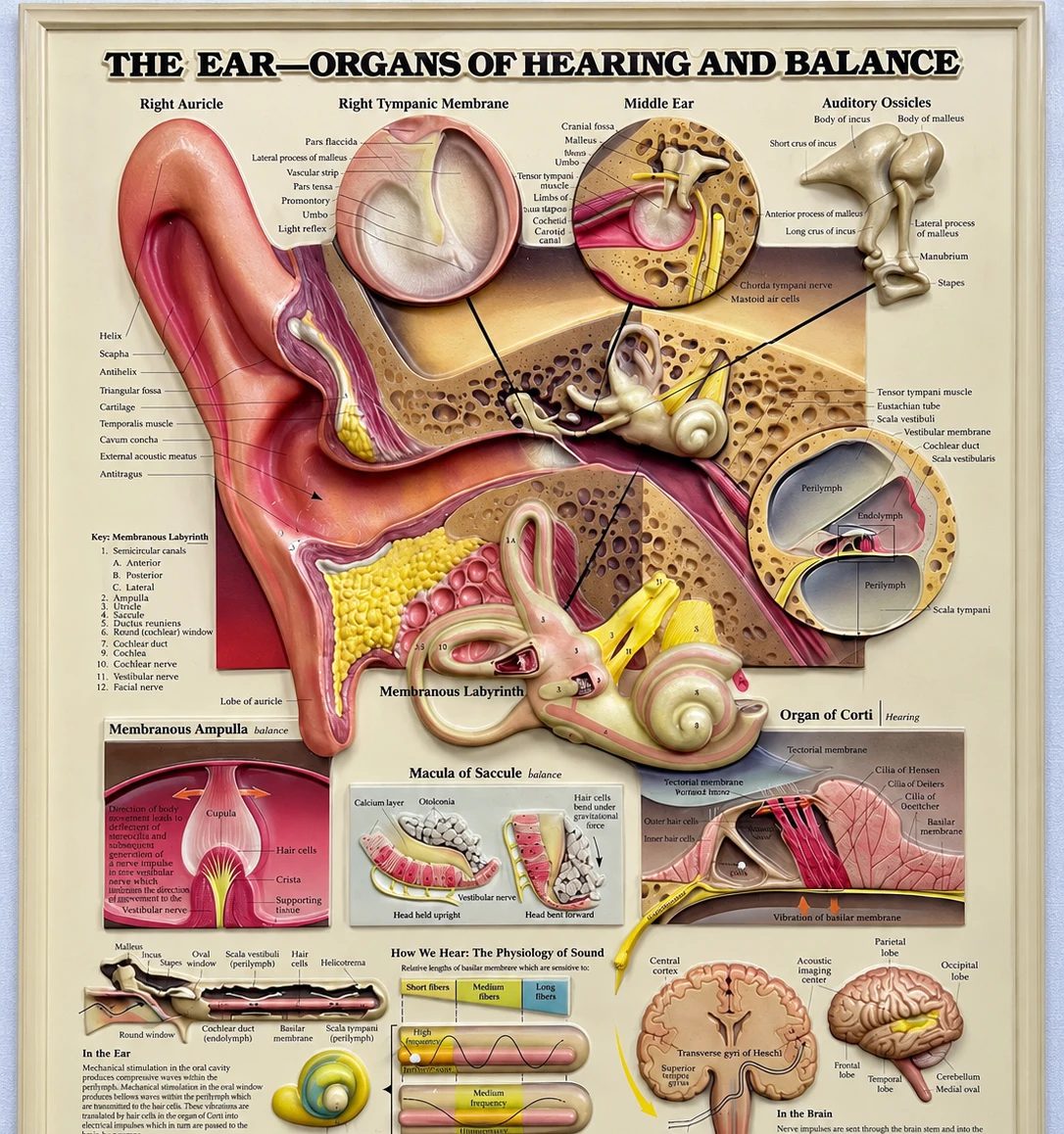 Anatomical chart of the ear